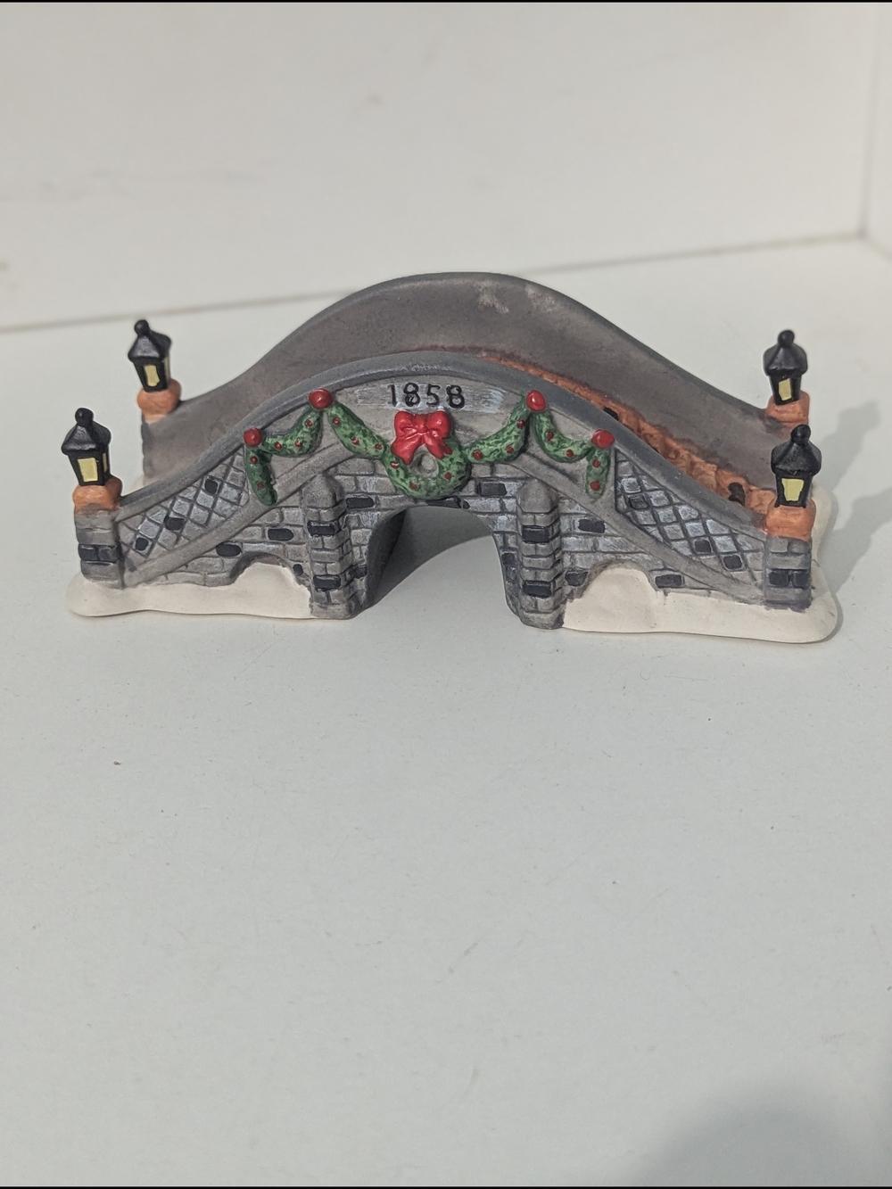 Holiday Collection Vintage Porcelain Bridge Decorative Holiday Village Figurine